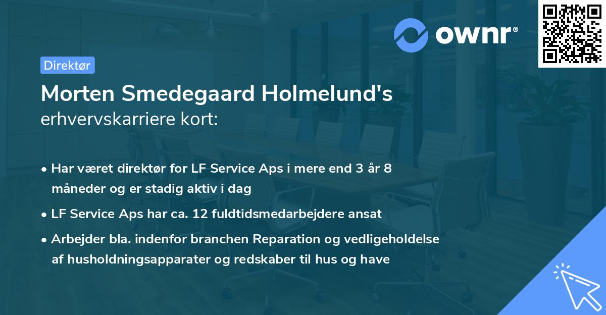 Morten Smedegaard Holmelund's erhvervskarriere kort