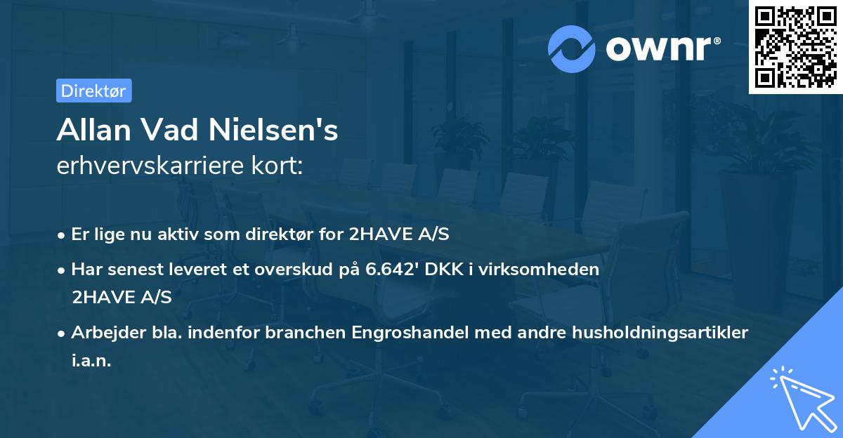 Allan Vad Nielsen's erhvervskarriere kort