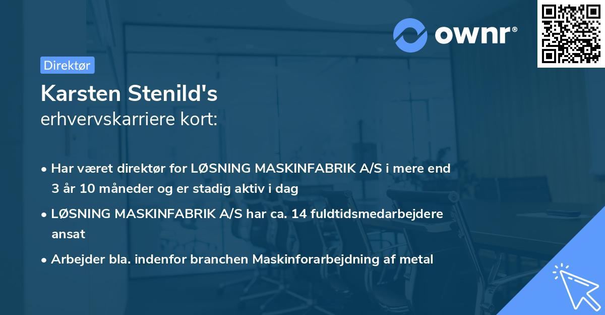 Karsten Stenild's erhvervskarriere kort
