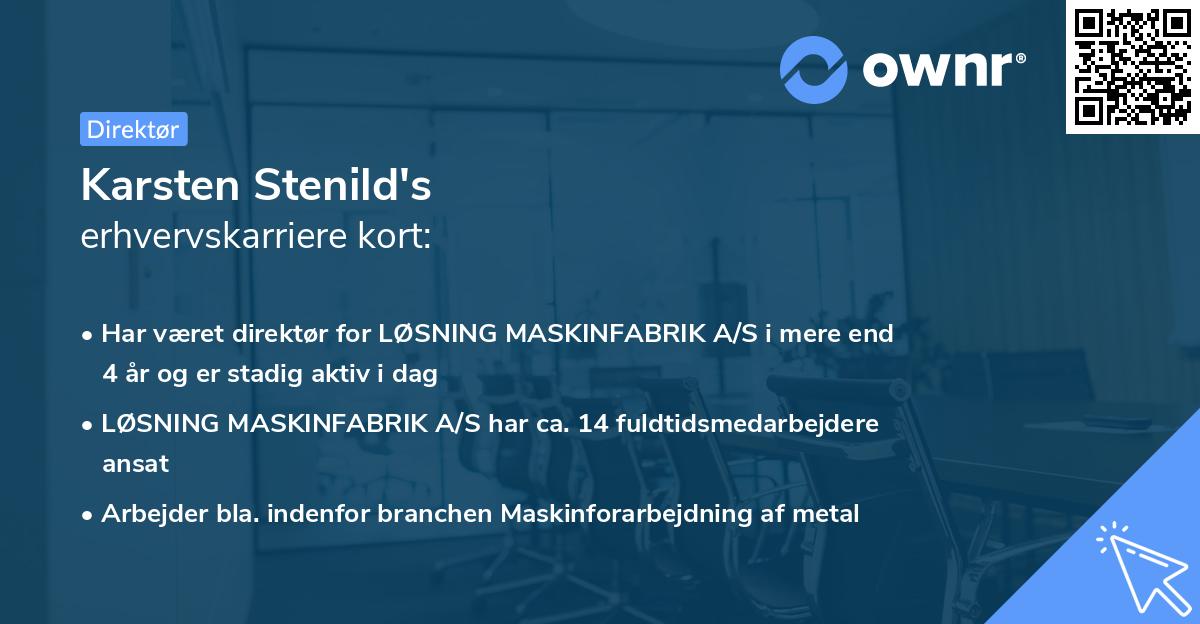 Karsten Stenild's erhvervskarriere kort