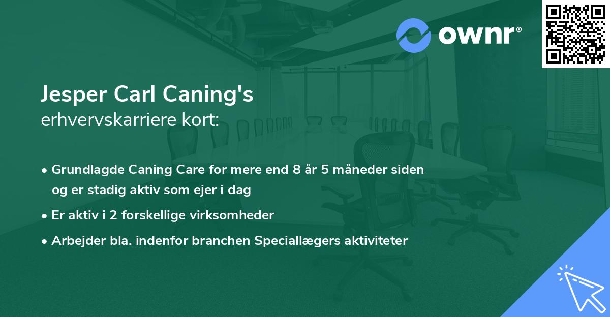 Jesper Carl Caning's erhvervskarriere kort