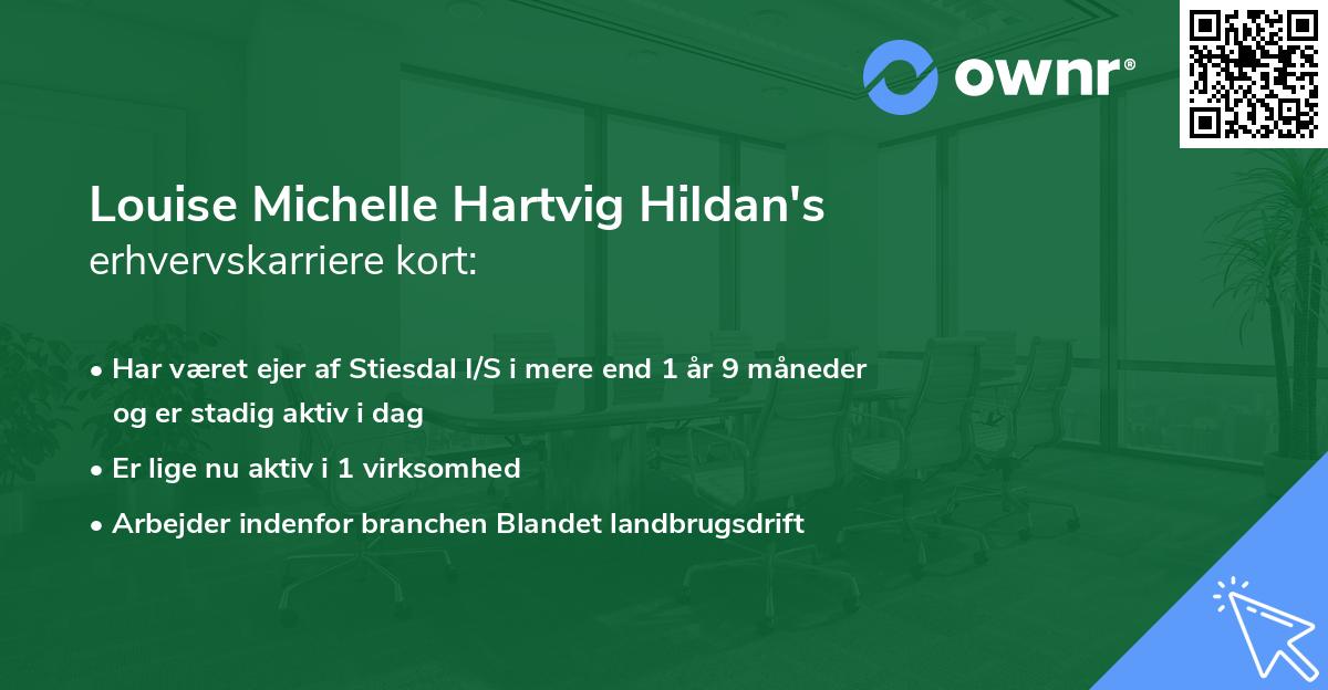Louise Michelle Hartvig Hildan's erhvervskarriere kort