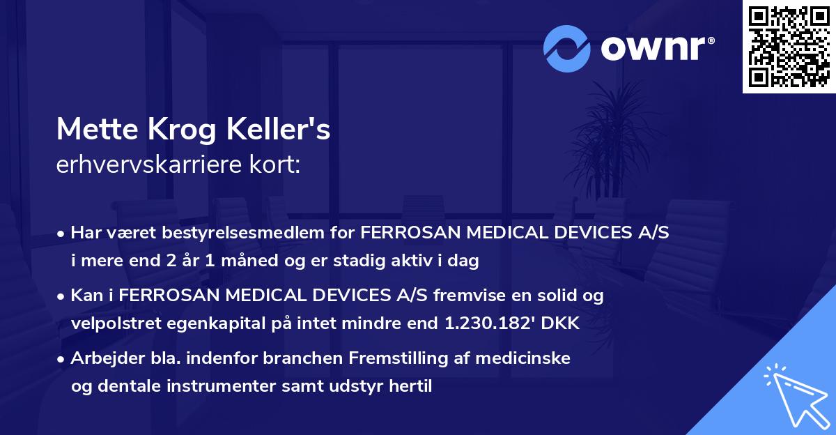 Mette Krog Keller's erhvervskarriere kort