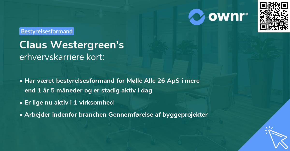 Claus Westergreen's erhvervskarriere kort
