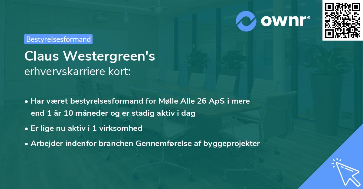 Claus Westergreen's erhvervskarriere kort