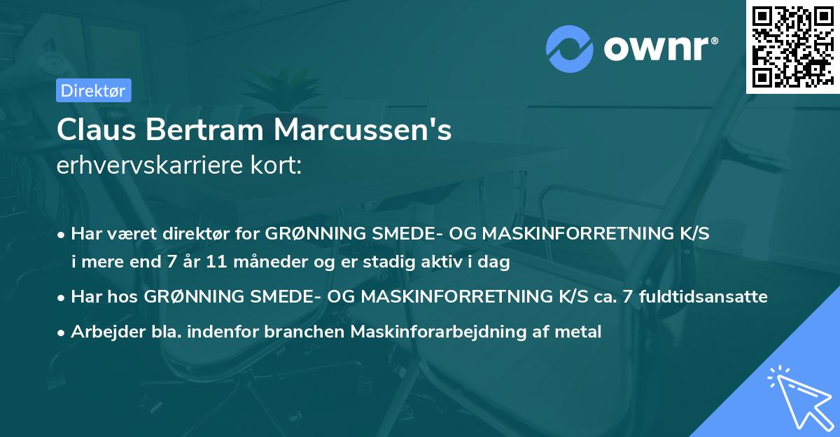 Claus Bertram Marcussen's erhvervskarriere kort