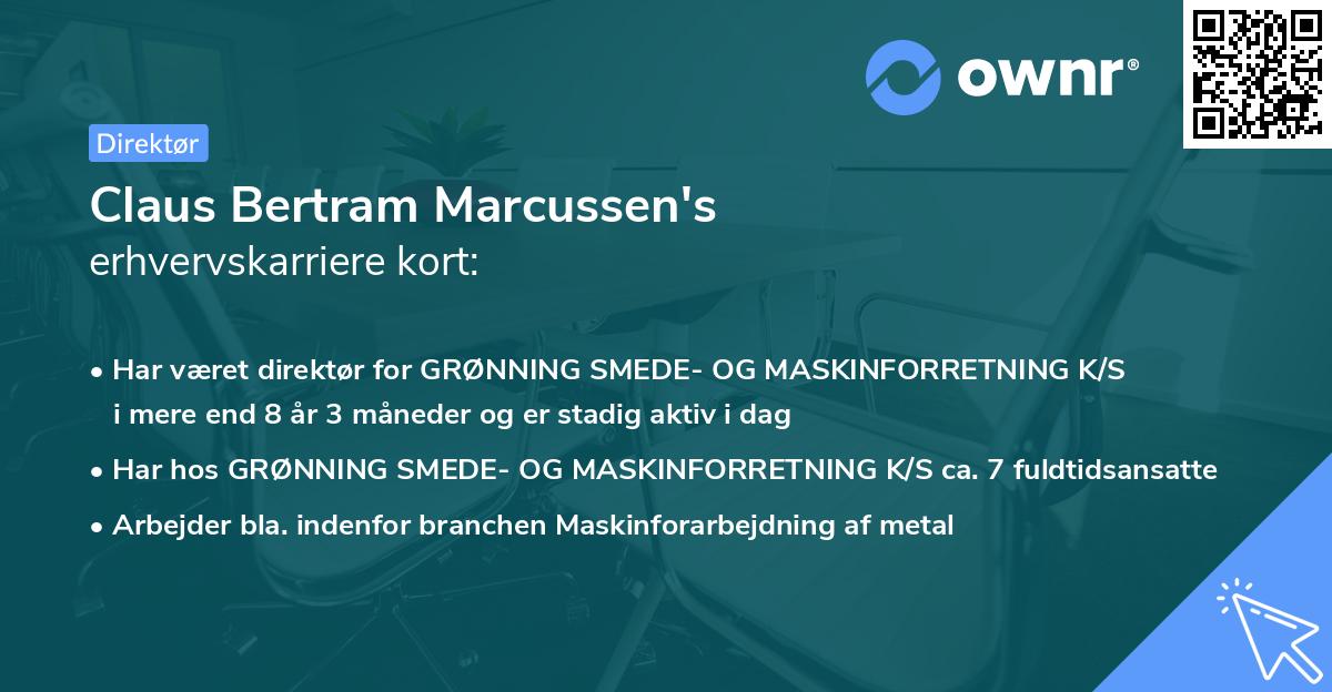 Claus Bertram Marcussen's erhvervskarriere kort