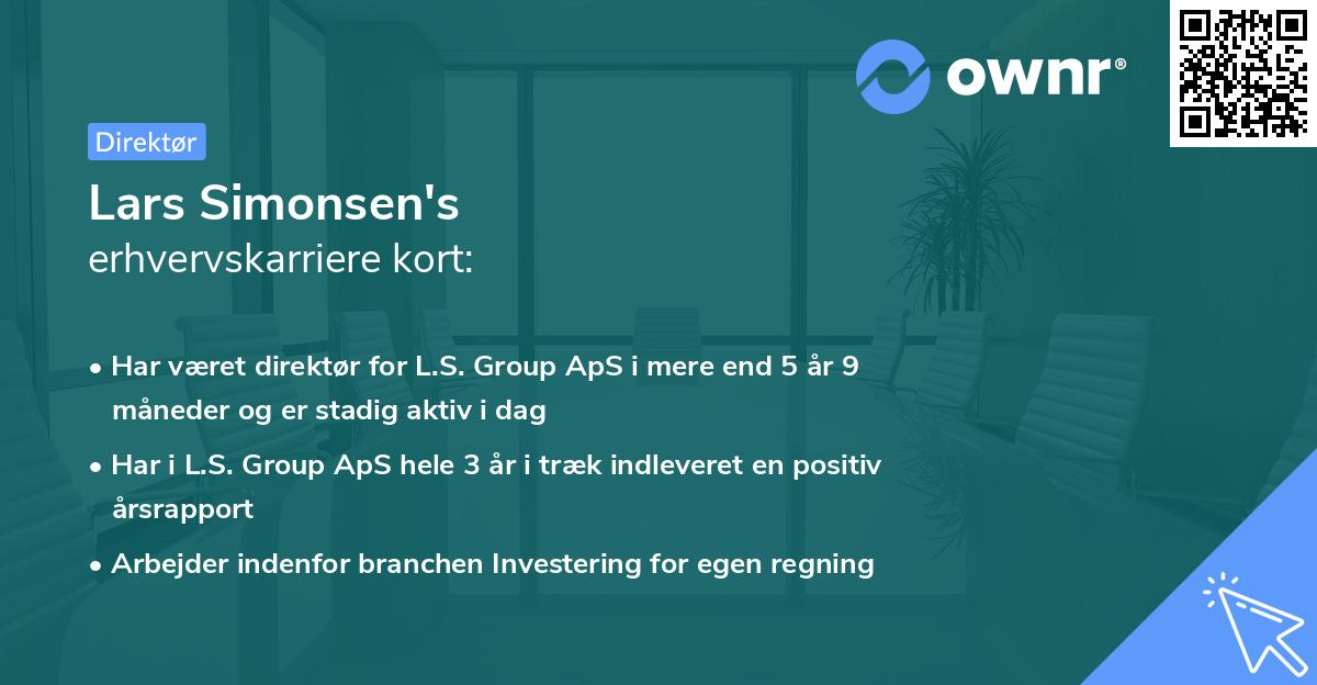 Lars Simonsen's erhvervskarriere kort