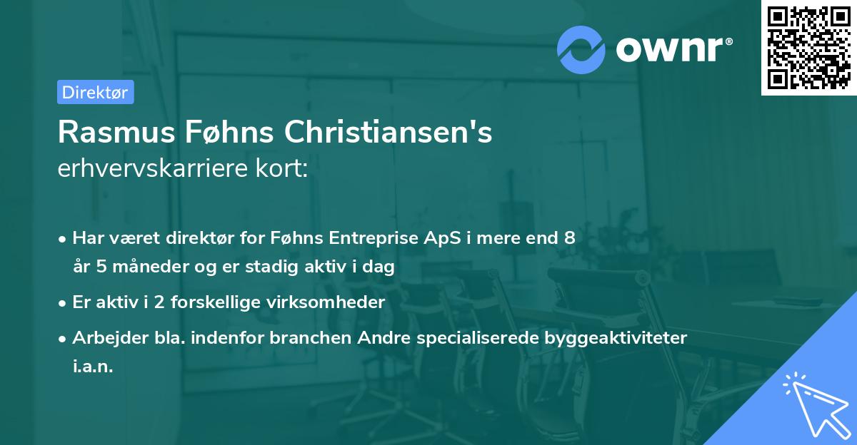Rasmus Føhns Christiansen's erhvervskarriere kort