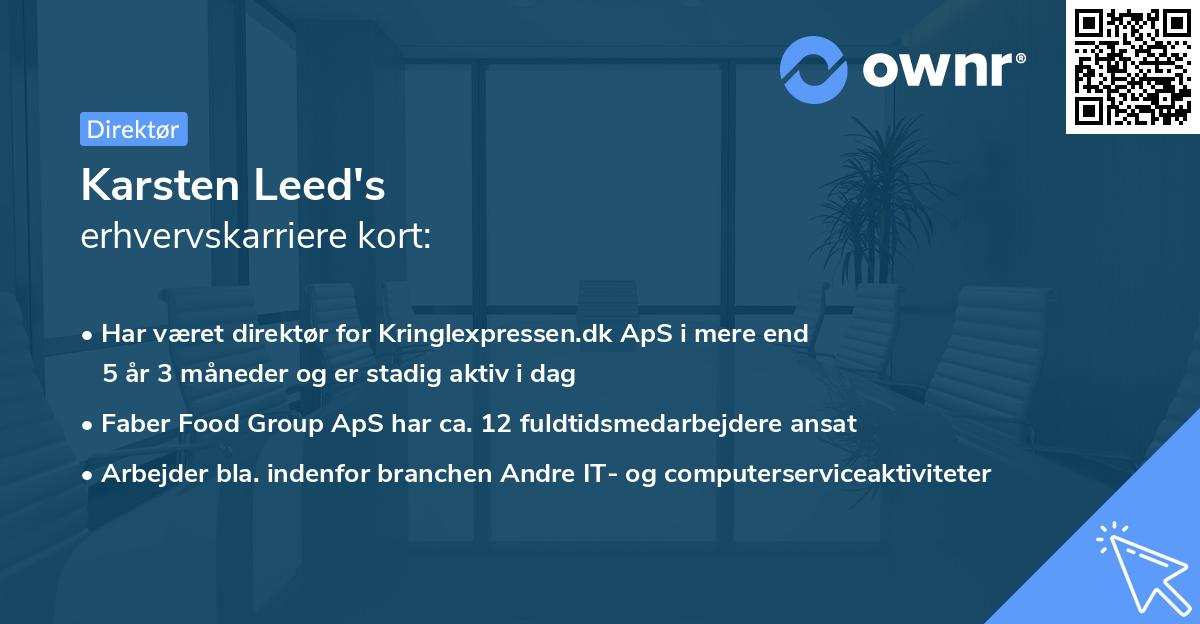 Karsten Leed's erhvervskarriere kort