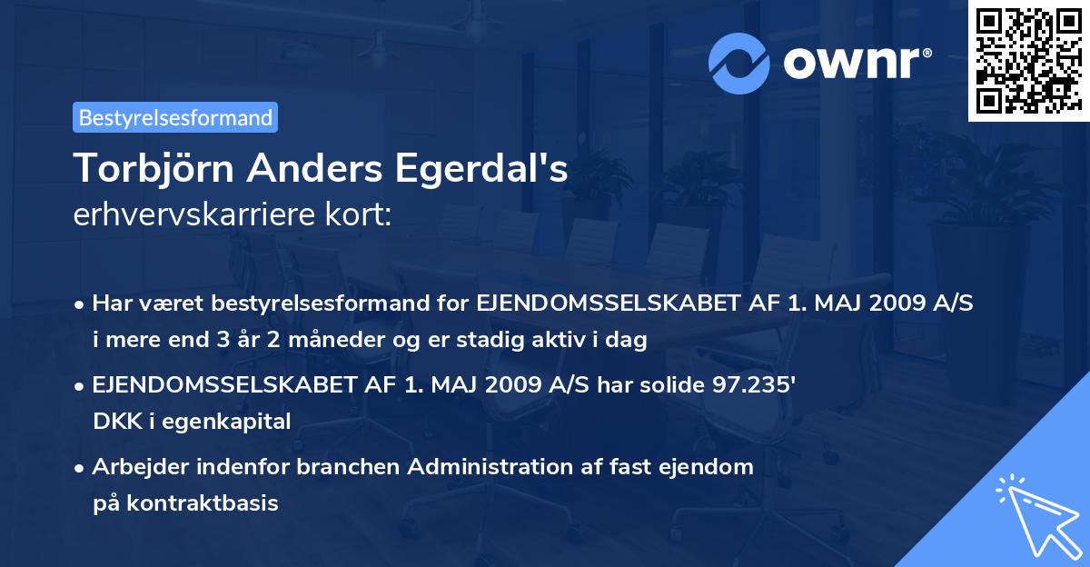 Torbjörn Anders Egerdal's erhvervskarriere kort