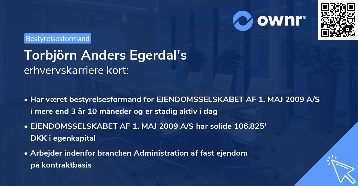 Torbjörn Anders Egerdal's erhvervskarriere kort