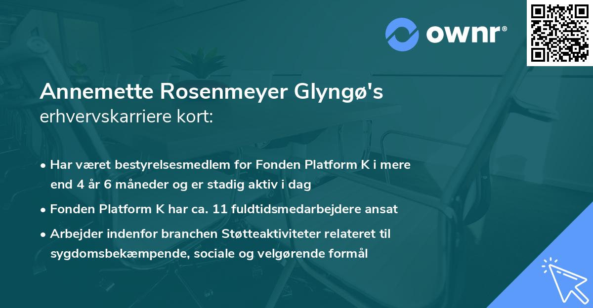 Annemette Rosenmeyer Glyngø's erhvervskarriere kort