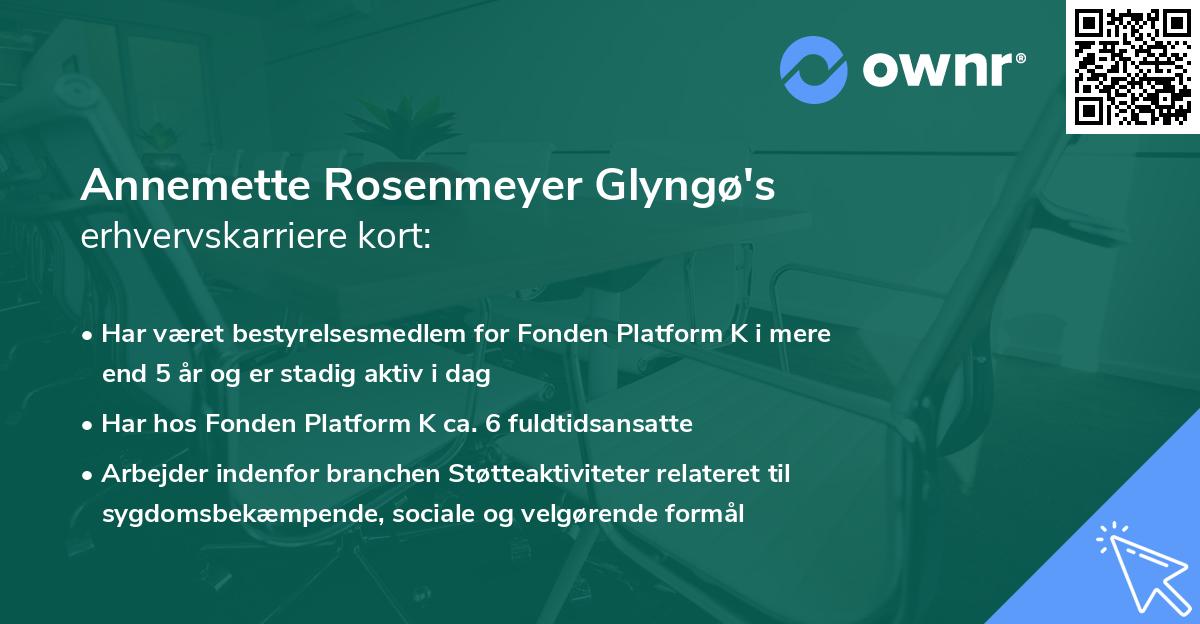 Annemette Rosenmeyer Glyngø's erhvervskarriere kort