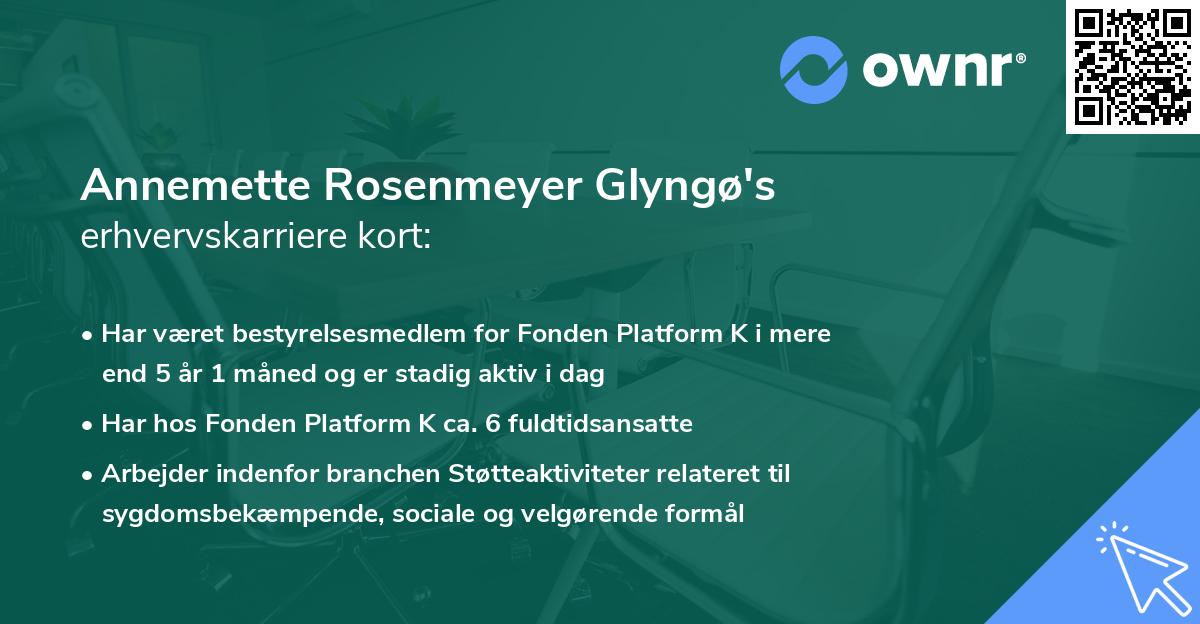Annemette Rosenmeyer Glyngø's erhvervskarriere kort