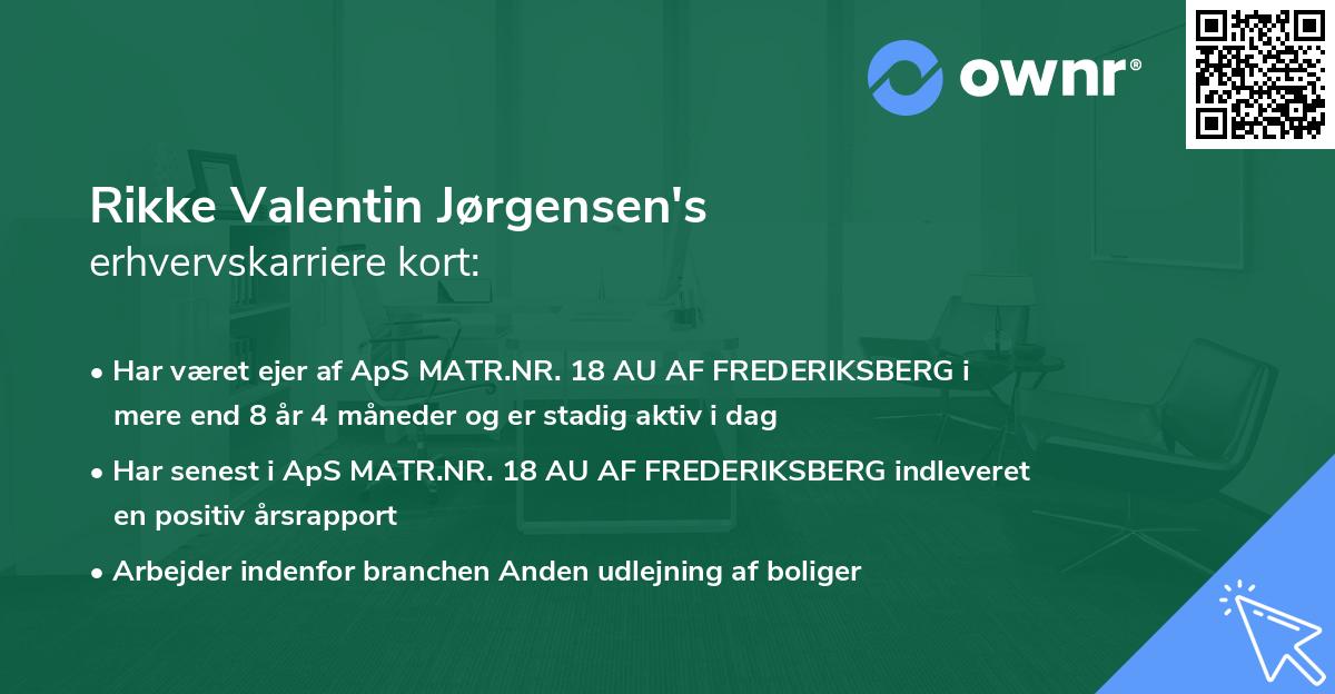 Rikke Valentin Jørgensen's erhvervskarriere kort