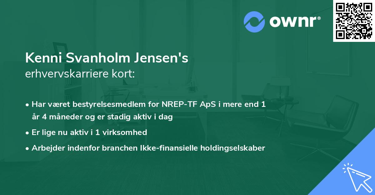 Kenni Svanholm Jensen's erhvervskarriere kort