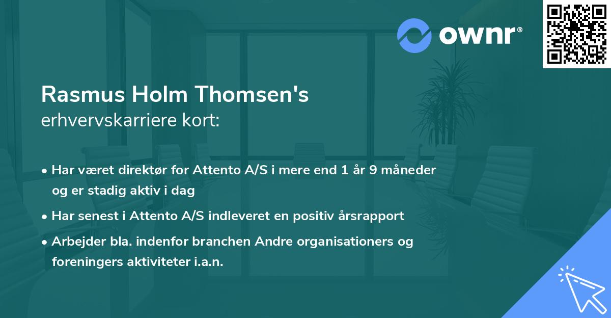 Rasmus Holm Thomsen's erhvervskarriere kort