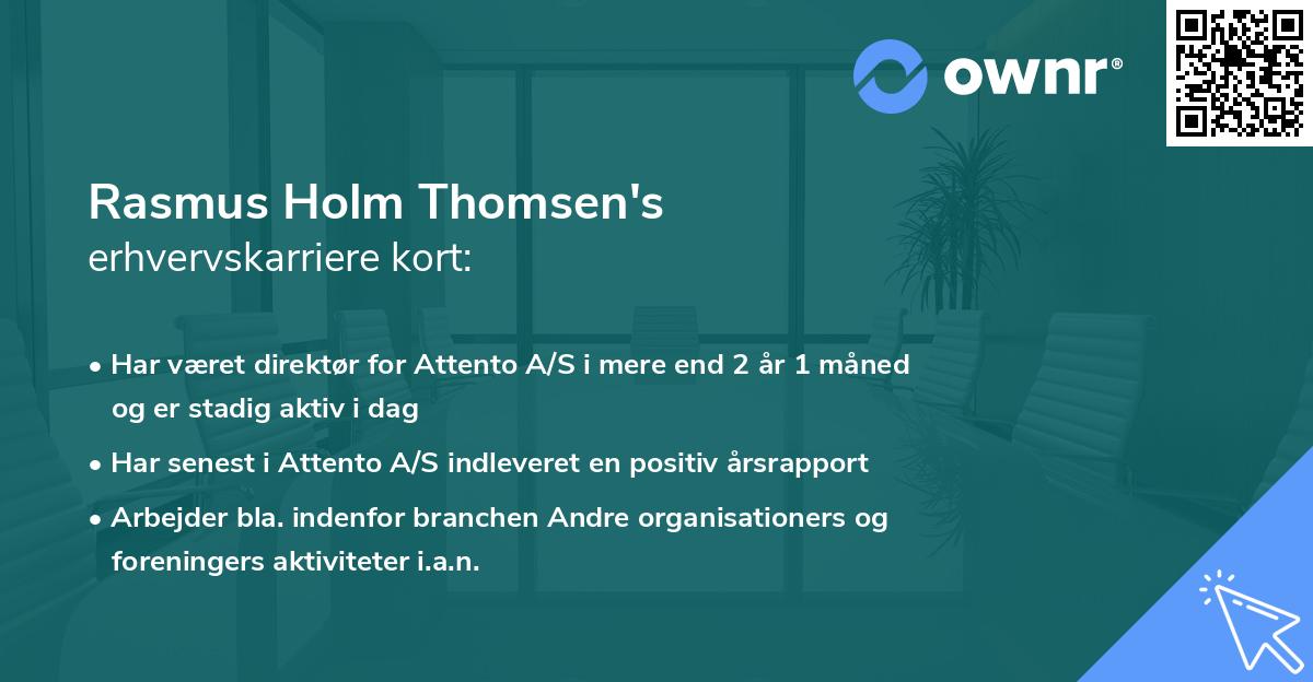 Rasmus Holm Thomsen's erhvervskarriere kort