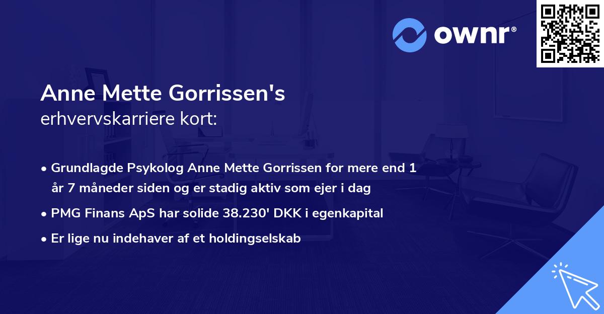 Anne Mette Gorrissen's erhvervskarriere kort