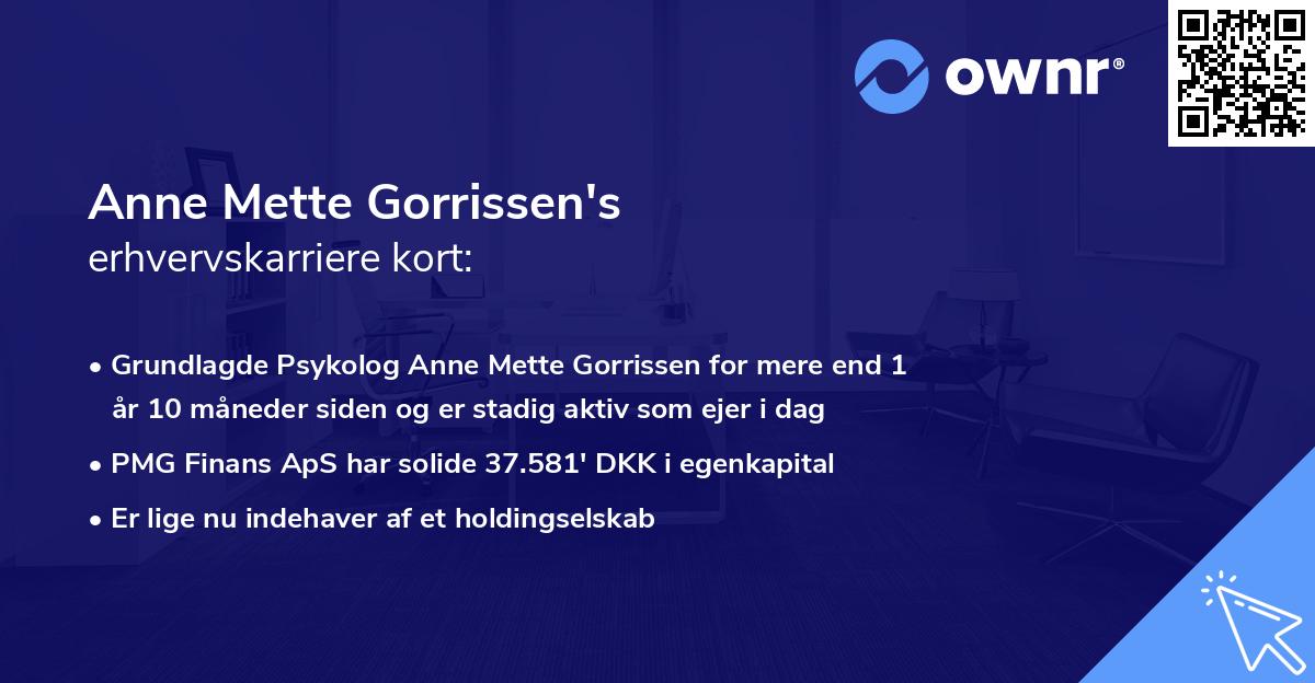 Anne Mette Gorrissen's erhvervskarriere kort