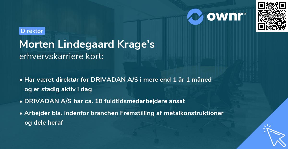 Morten Lindegaard Krage's erhvervskarriere kort