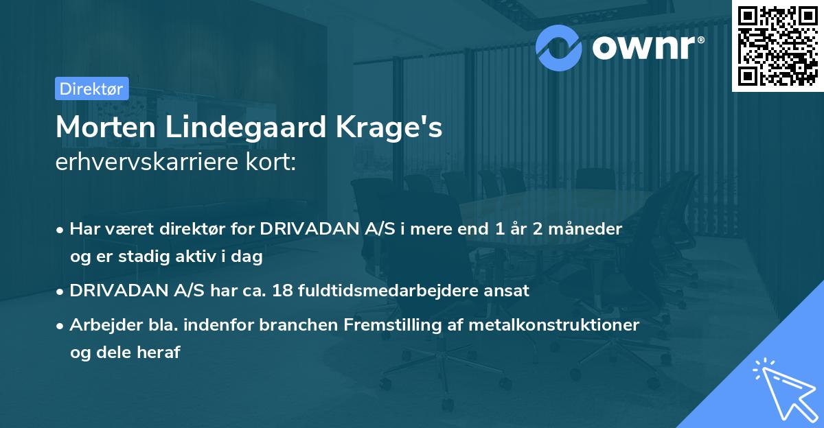 Morten Lindegaard Krage's erhvervskarriere kort