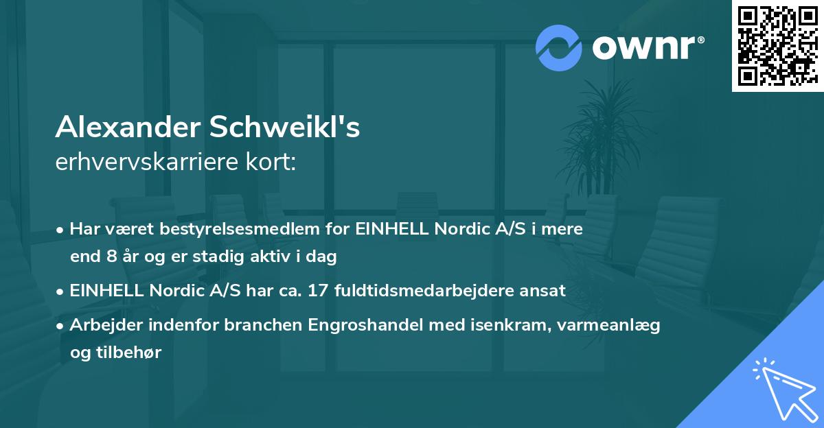 Alexander Schweikl's erhvervskarriere kort