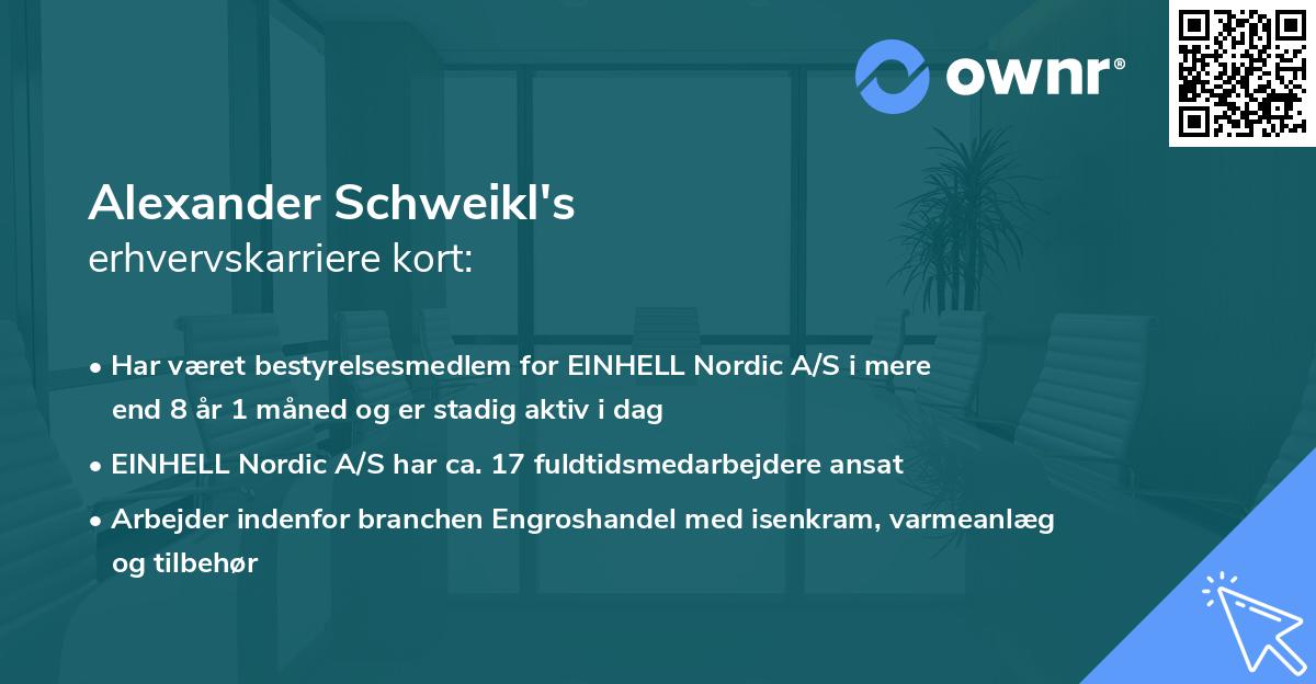 Alexander Schweikl's erhvervskarriere kort
