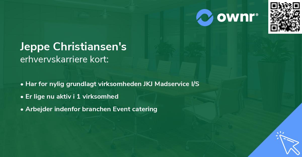 Jeppe Christiansen's erhvervskarriere kort
