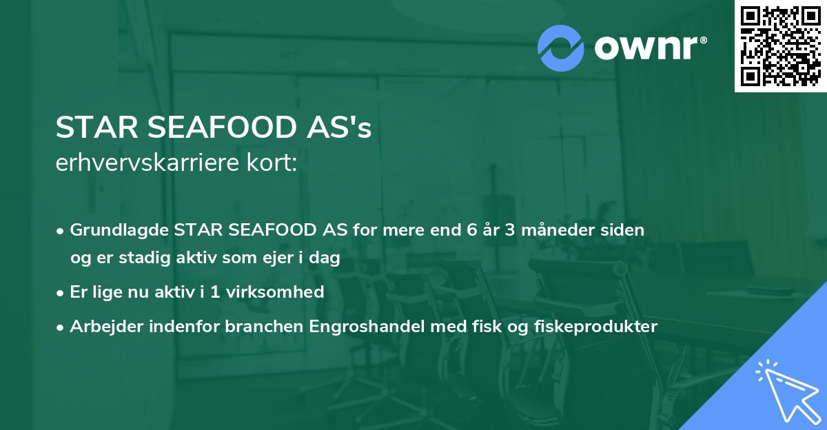 STAR SEAFOOD AS's erhvervskarriere kort