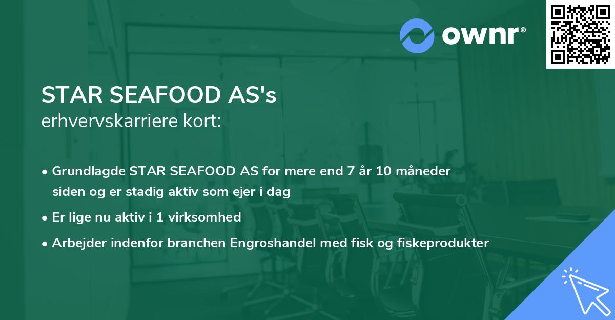 STAR SEAFOOD AS's erhvervskarriere kort
