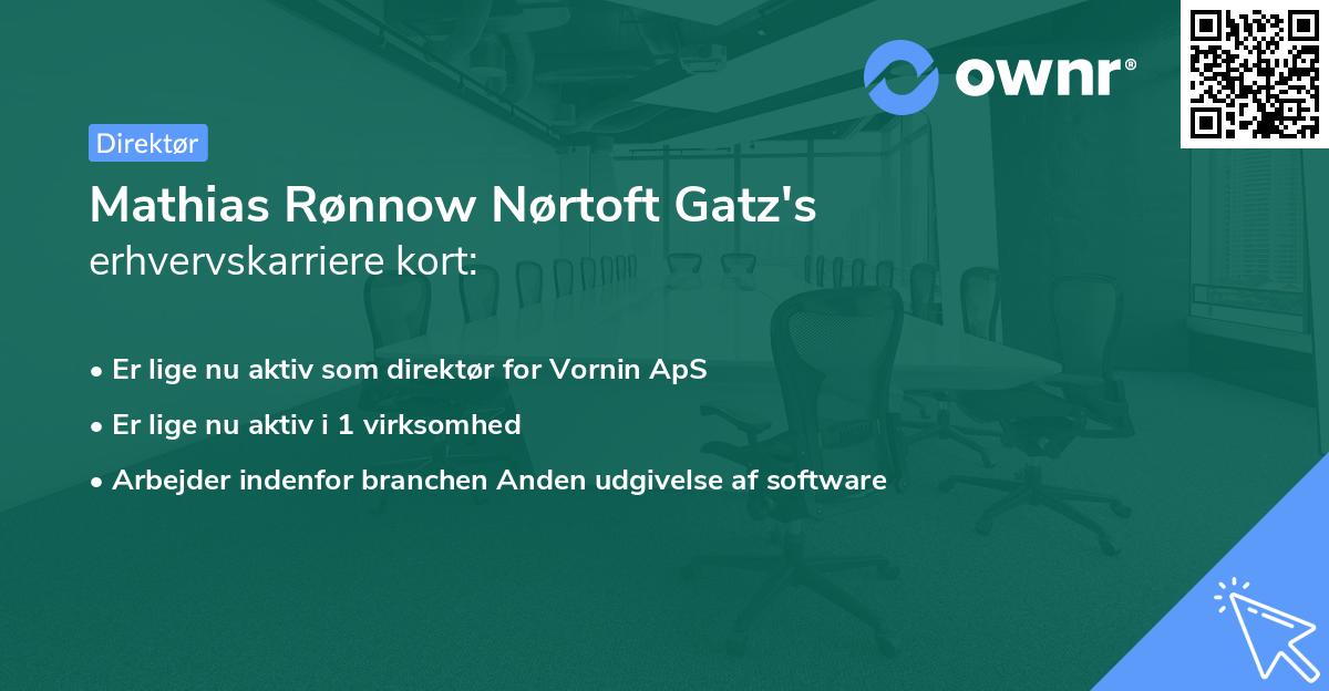 Mathias Rønnow Nørtoft Gatz's erhvervskarriere kort