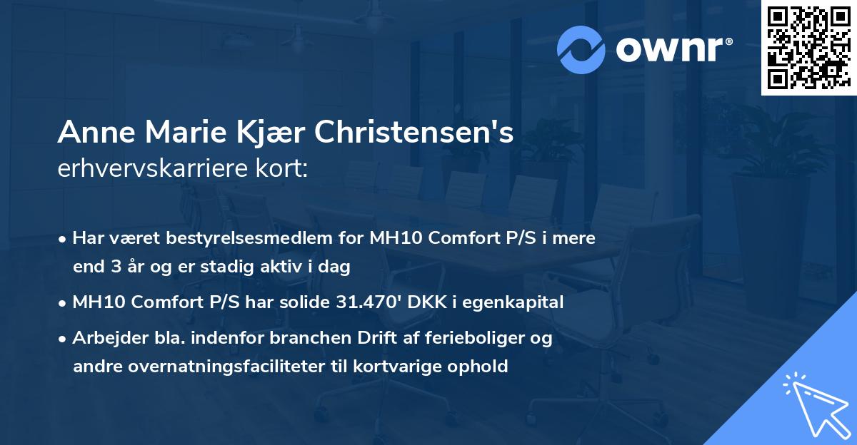 Anne Marie Kjær Christensen's erhvervskarriere kort