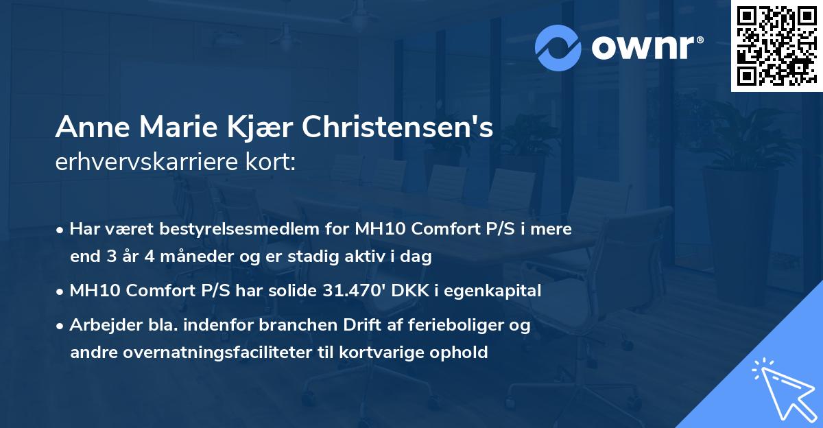 Anne Marie Kjær Christensen's erhvervskarriere kort