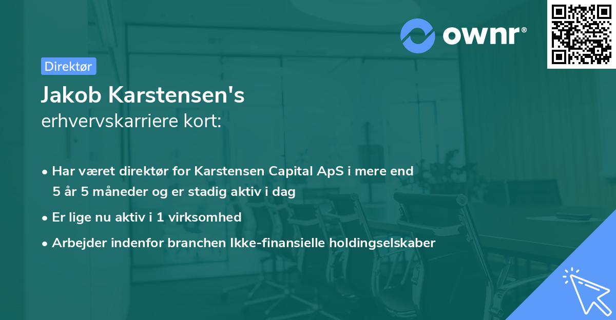 Jakob Karstensen's erhvervskarriere kort