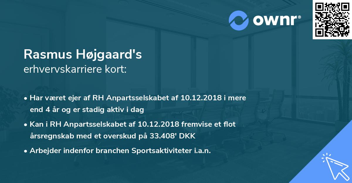 Rasmus Højgaard's erhvervskarriere kort