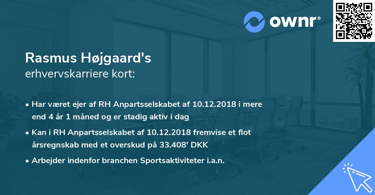 Rasmus Højgaard's erhvervskarriere kort