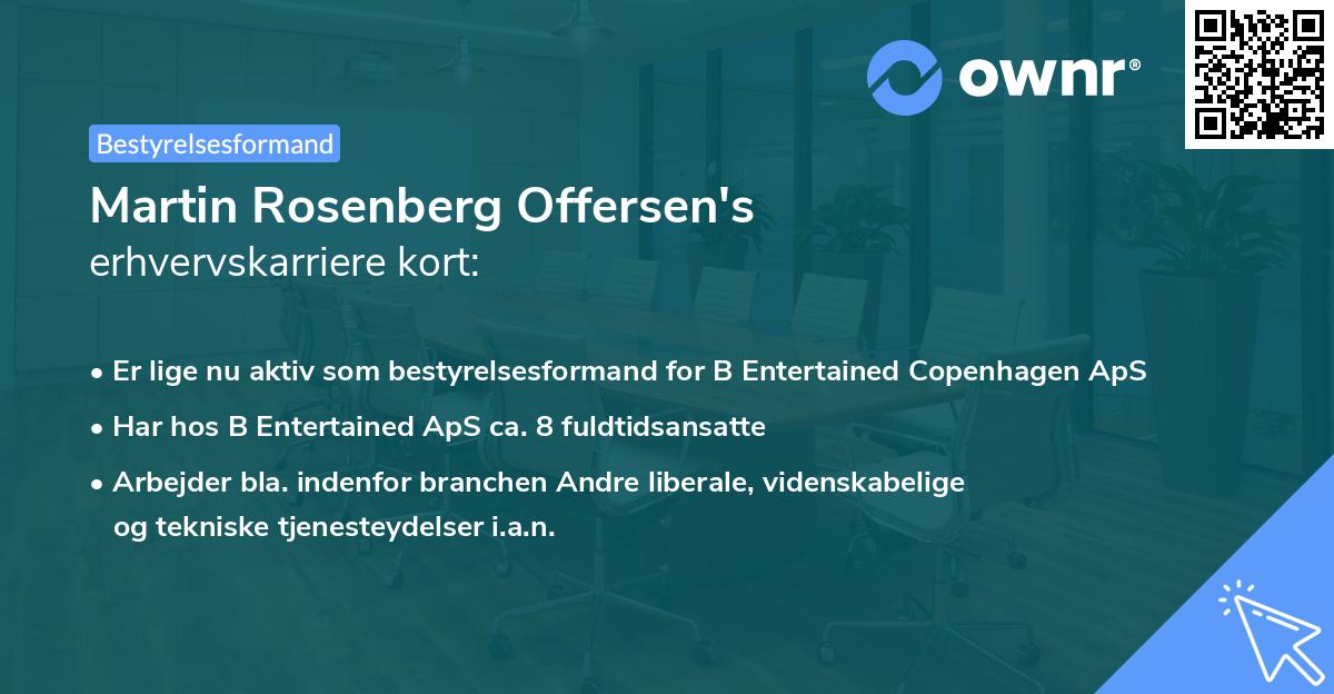 Martin Rosenberg Offersen's erhvervskarriere kort