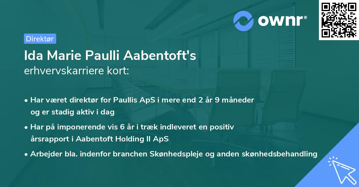 Ida Marie Paulli Aabentoft's erhvervskarriere kort