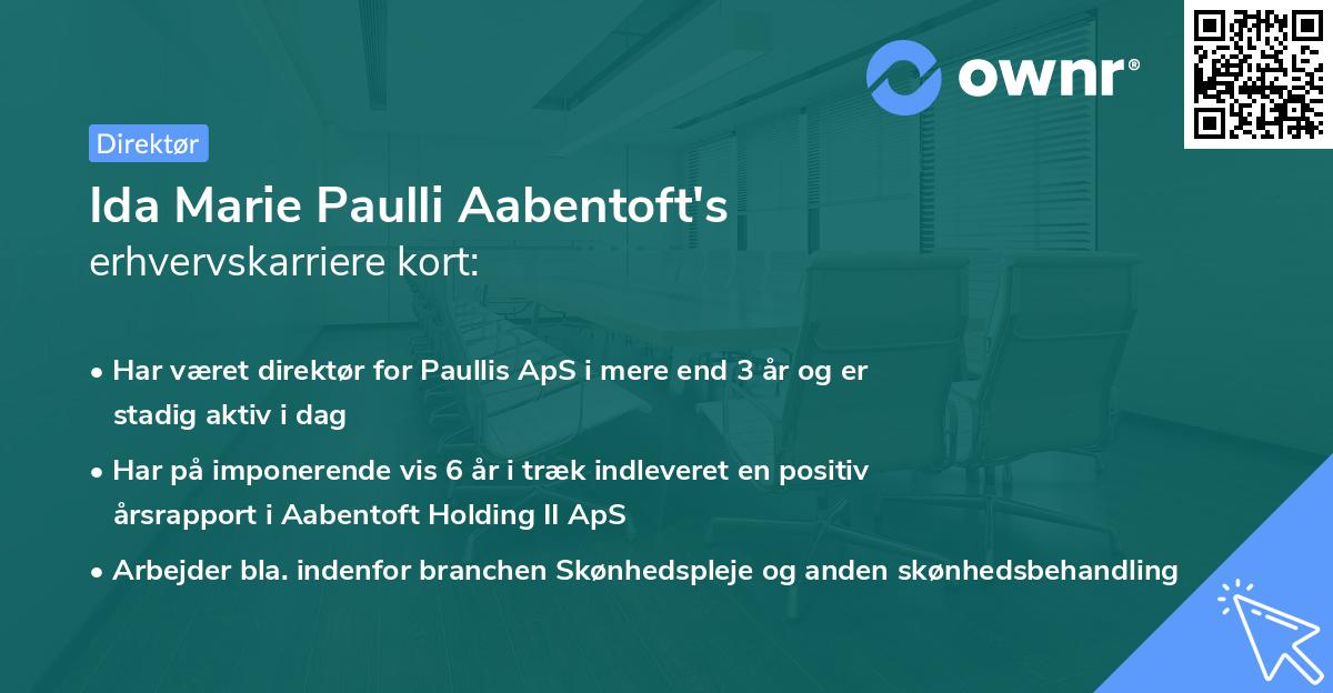 Ida Marie Paulli Aabentoft's erhvervskarriere kort