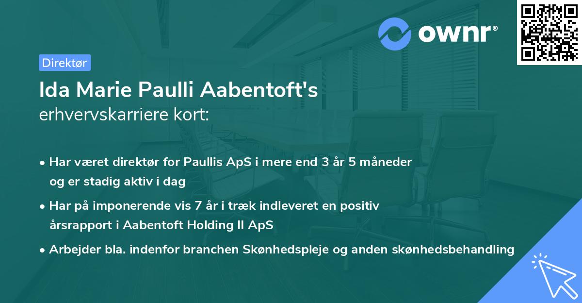 Ida Marie Paulli Aabentoft's erhvervskarriere kort
