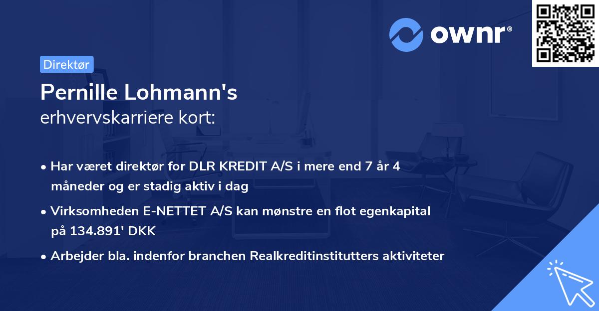Pernille Lohmann's erhvervskarriere kort