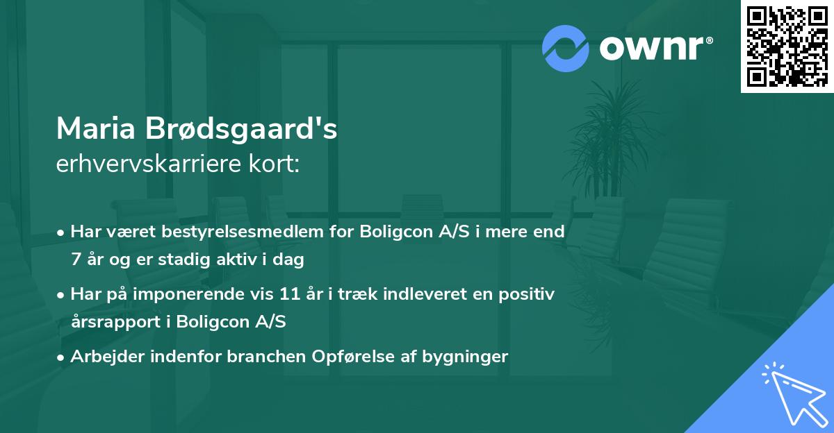 Maria Brødsgaard's erhvervskarriere kort