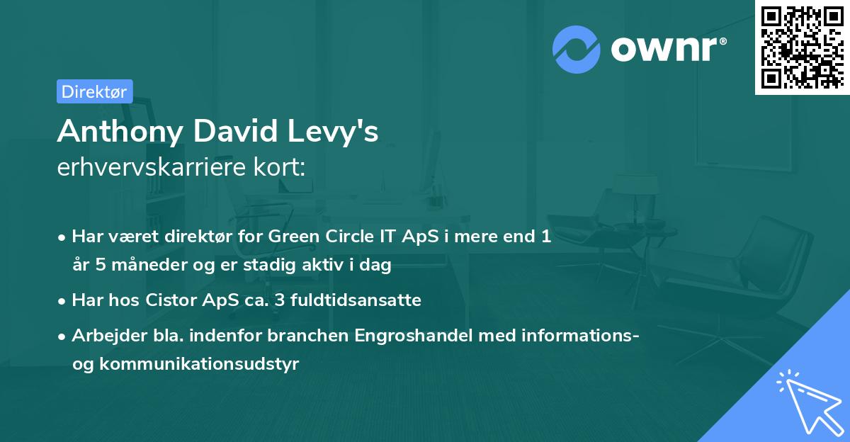 Anthony David Levy's erhvervskarriere kort