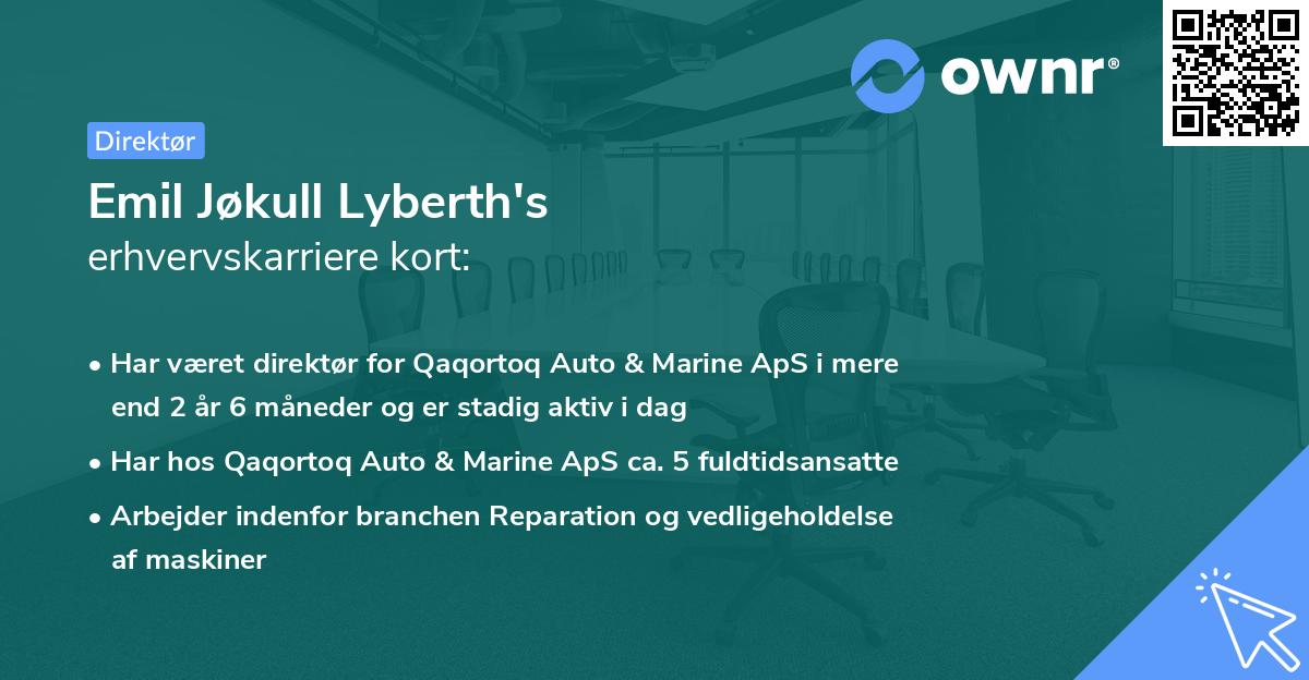 Emil Jøkull Lyberth's erhvervskarriere kort