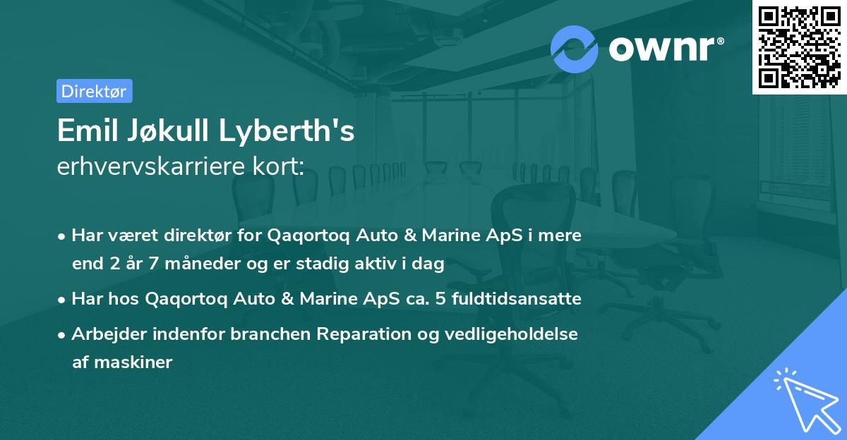 Emil Jøkull Lyberth's erhvervskarriere kort