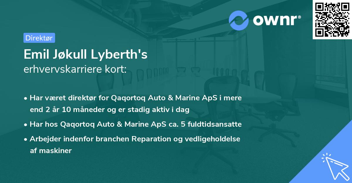 Emil Jøkull Lyberth's erhvervskarriere kort