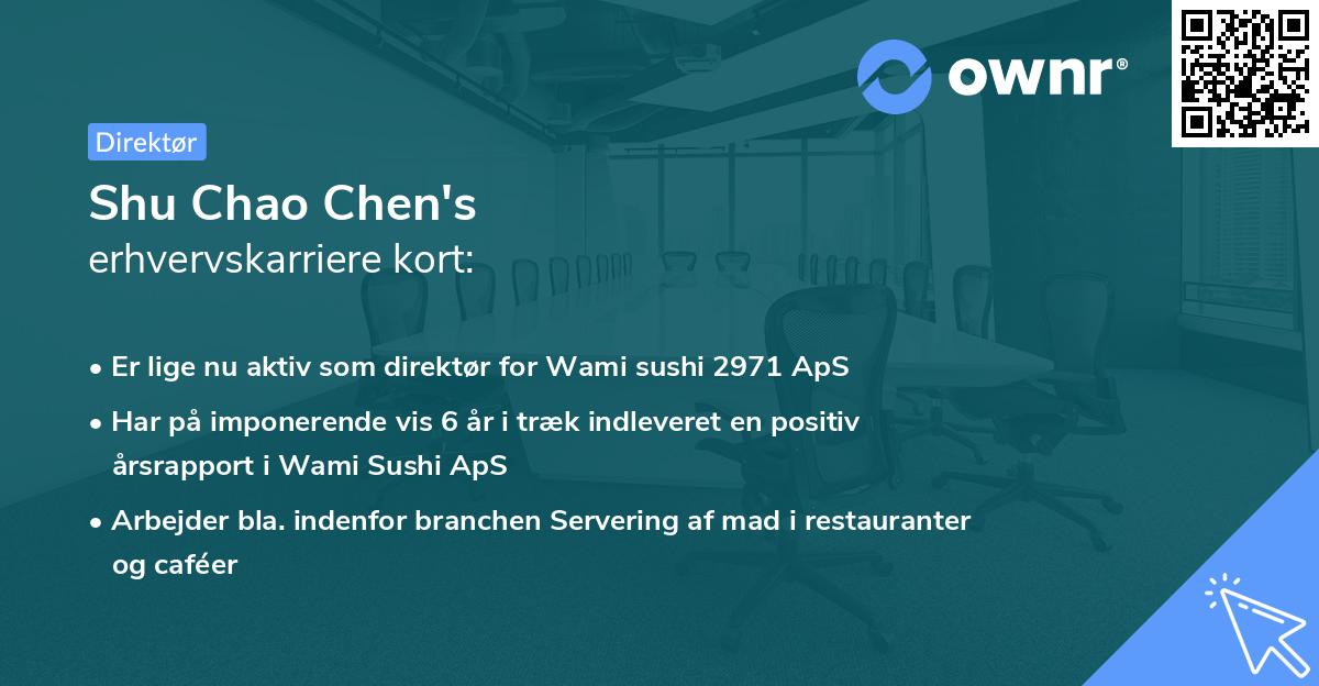 Shu Chao Chen's erhvervskarriere kort