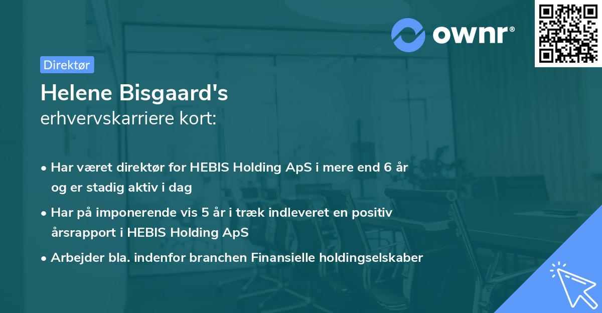 Helene Bisgaard's erhvervskarriere kort